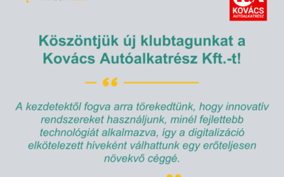 Köszöntjük új klubtagunkat a Kovács Autóalkatrész Kft.-t